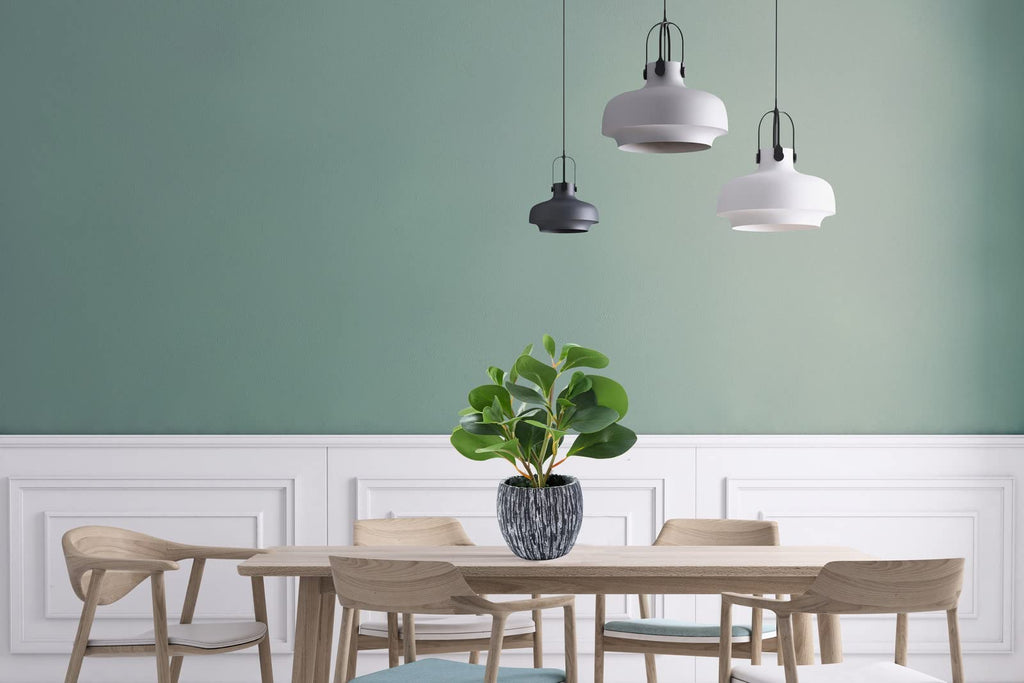 Plants Decor Greenery Fake Succulents Indoor Potted Fake Plant with Rustic Black Clay Planter for Home Decor Farmhouse Room Bathroom Bedroom Kitchen Office Table Decor