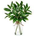 2 Psc Real Touch Faux Greenery Stems in Vase with Faux Water, 13.8" Small Fake Plants Artificial Greenery Silk Plants for Home Decor Indoor, Kitchen Bedroom Bathroom Living Room Coffee Table Centerpiece